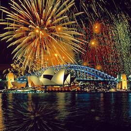 Fireworks Over Sydney Australia by Fridmar Damm