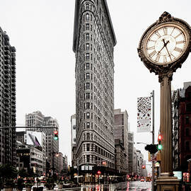 Flatiron Building & Clock, Nyc by Massimo Ripani