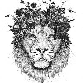 Floral lion by Balazs Solti