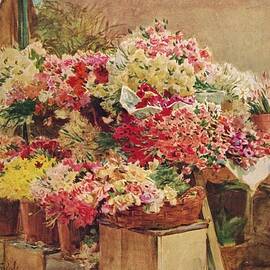 Flower Stall In Mentone Market, C1910 by Print Collector