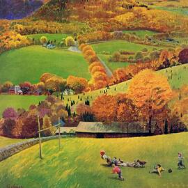 Football In The Country by John Clymer