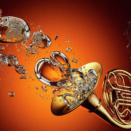French Horn With Water Bubbles by Jack Andersen