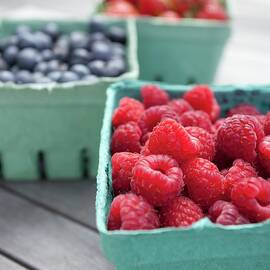 Fresh Berries In Green Paper Punnets by Ryla Campbell