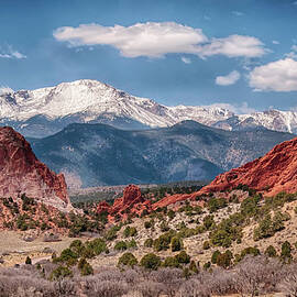 Garden Of The Gods And Pikes Peak by Ronnie Wiggin