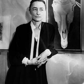 Georgia Okeeffe At Exhibit Of Her Work by Bettmann