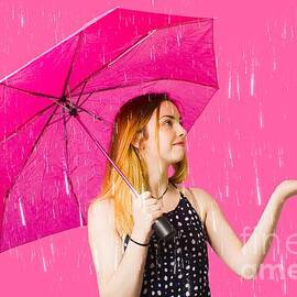 Girl feeling the rain when living in the moment by Jorgo Photography