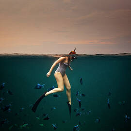 Girl Snorkelling by Rjw