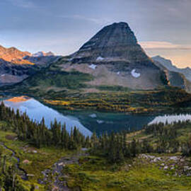 Glacier Hidden Lake Sunset Panorama by Adam Jewell