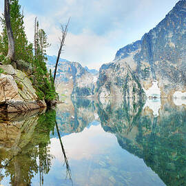 Goat Lake On Cloudy Day In Sawtooth by Anna Gorin