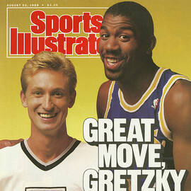 Great Move, Gretzky Magic Johnson Welcomes Wayne Gretzky To Sports Illustrated Cover by Sports Illustrated