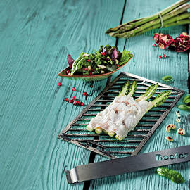 Green Asparagus With Goat's Cream Cheese And Bass Made In A Beefer by Tre Torri