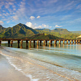 Hanalei Bay Pier Beach by M Swiet Productions