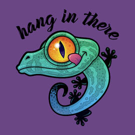 Hang In There Colorful Gecko by John Schwegel