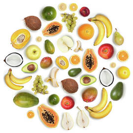 Healthy Fruits Arranged In A Round by Maxiphoto