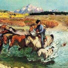 Herding Horses by John Clymer