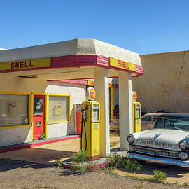 Historic Shell gas station in the abandoned mine town of Lowell, Arizona by Miroslav Liska