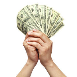 Holding Money With Both Hands by Kativ