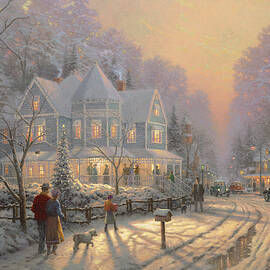 Holiday Gathering Poster by Thomas Kinkade Studios - Thomas Kinkade