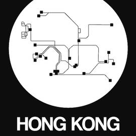 Hong Kong White Subway Map by Naxart Studio