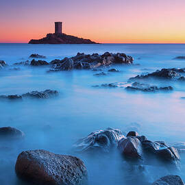 Ile Dor Island At Sunset, Le Dramont by Arnaudbertrande
