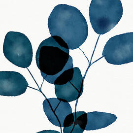 Indigo Eucalyptus 3- Art by Linda Woods by Linda Woods