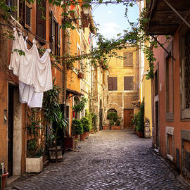 Italian Old Town Trastevere In Rome by Spooh