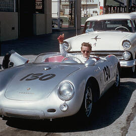 James Dean In His Porsche Spyder by Bettmann