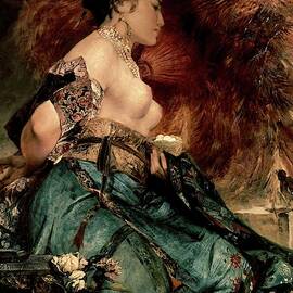 Japanese girl - 19th century - oil on canvas. by Hans Makart -1840