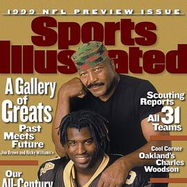 Jim Brown And New Orleans Saints Ricky Williams, 1999 Nfl Sports Illustrated Cover by Sports Illustrated