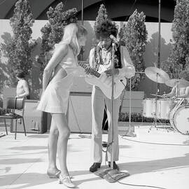 Jimi Hendrix With A Muse by Michael Ochs Archives