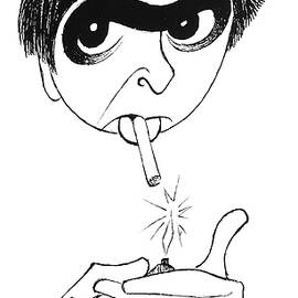 Joe Mantegna In Glengarry Glen Ross by Al Hirschfeld