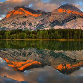 Kananaskis Sunrise Reflection Panorama by Adam Jewell