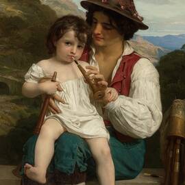 La Leon De Flte by William-adolphe Bouguereau