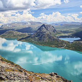 Lake Gjende from Besseggen, Jotunheimen, Norway by Adrian Hendroff