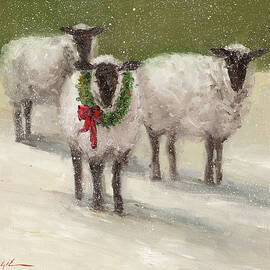Lambs With Wreath by Mary Miller Veazie