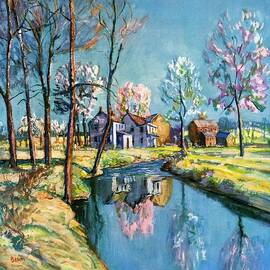Landscape Of Farm In Spring by Walter Baum