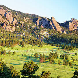 Landscape Of Flatirons In Boulder by Beklaus