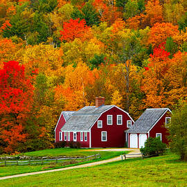 Landscape With Farm In Autumn by Pietro Canali