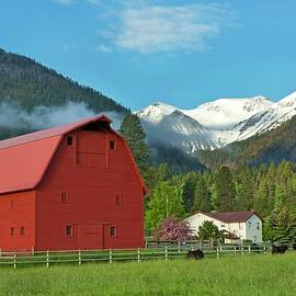 Landscape With Red Barn by Heeb Photos