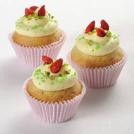 Lemon Cupcakes With Wild Strawberries by Franco Pizzochero