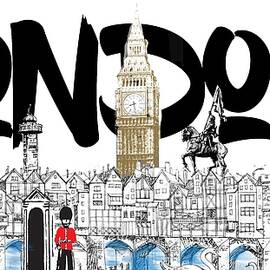 London Skyline Graffiti by Unknown