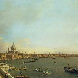 London- The Thames From Somerset House Terrace Towards by Canaletto