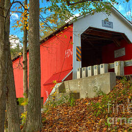 Looking Up At The Eagleville Covered Bridge by Adam Jewell