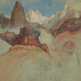 Looking Up The Trail At Bright Angel, Grand Canyon, Arizona by Frederic Edwin Church