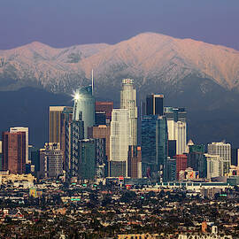 Los Angeles with Snow Capped Mts by Kelley King