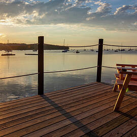 Maine, Belfast, Waterfront Scene At Belfast Bay by Claudia Uripos