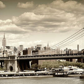 Manhattan Bridge, Nyc. Vintage Style by Lisa-blue