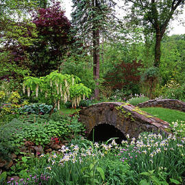Mannacured Garden & Stone Bridge by Richard Felber