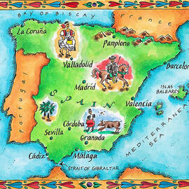 Map Of Spain by Jennifer Thermes