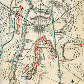 Map Of The Battle Of Gettysburg by Print Collector